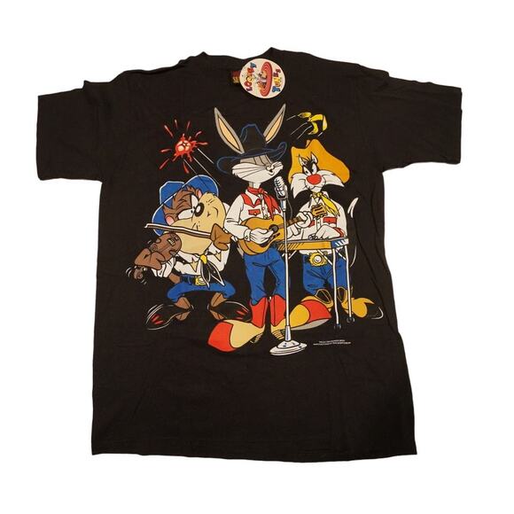 VINTAGE 1993 LOONEY TUNES Cowboy Band Bugs Bunny Slyvester Taz Sun Sportswear